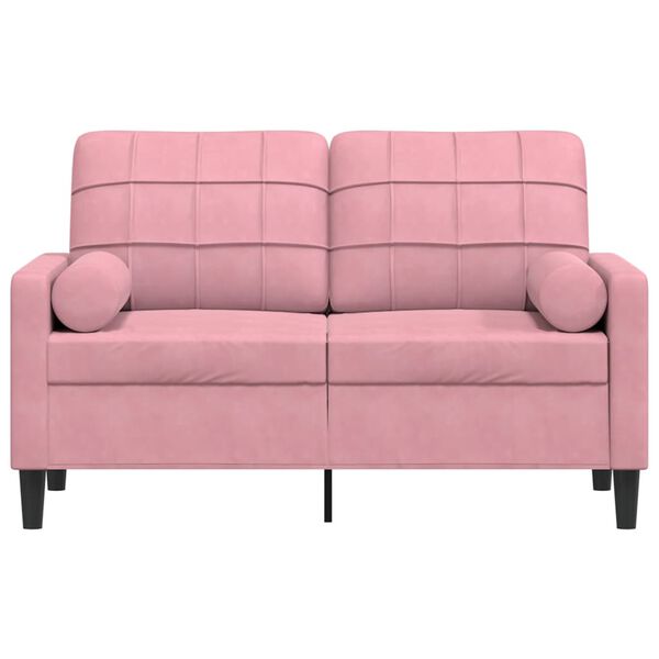 vidaXL 2-Sitzer-Sofa mit Zierkissen Rosa 120 cm Samt