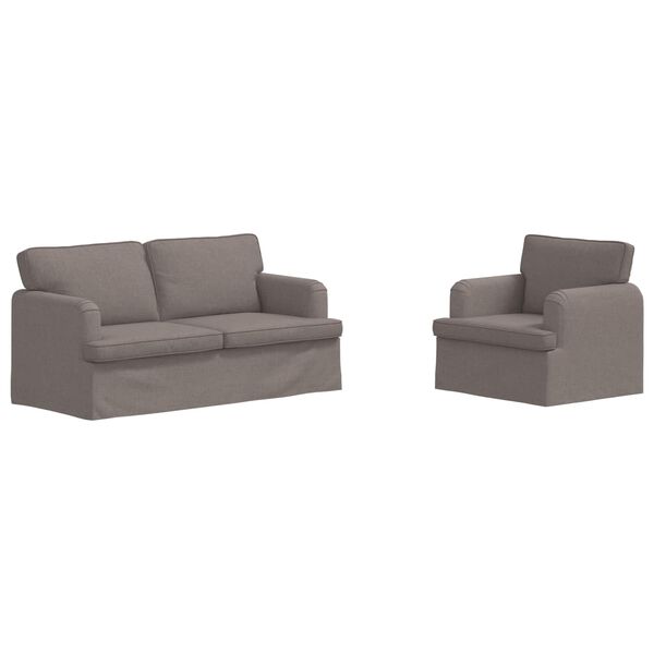 vidaXL Sofa 2 pcs Taupe