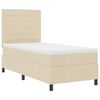 vidaXL Boxspringbett mit Matratze mit LED Creme 80 x 200 cm Stoff