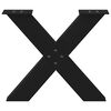 vidaXL Couchtischbeine X-Form 2 Stk. Schwarz 60x(42-43) cm Stahl