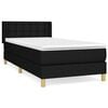 vidaXL Boxspringbett mit Matratze Schwarz 100x200 cm Stoff