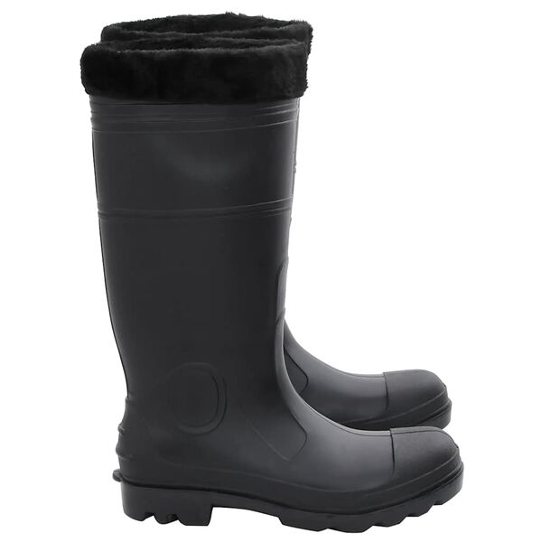 vidaXL Gummistiefel mit Herausnehmbarem Innenfutter Schwarz Gr. 43 PVC