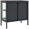 vidaXL Sideboard Anthrazit 70x35x70 cm Stahl und Glas