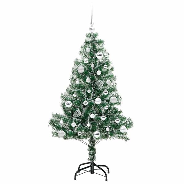 vidaXL K&uuml;nstlicher Weihnachtsbaum beschneit mit LED Licht 150 cm
