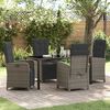 vidaXL Garten Essgruppe mit Kissen 5 pcs Grau Poly-Rattan