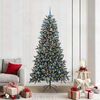 vidaXL K&uuml;nstlicher Weihnachtsbaum Gr&uuml;n 210 cm PVC, Plastik und Stahl