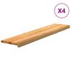 vidaXL Treppenstufen 4 Stk. Hellbraun 120x25x2 cm Massivholz Eiche