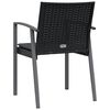 vidaXL Gartenstühle mit Kissen 6 Stk. Schwarz 56,5x57x83cm Poly Rattan