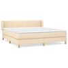 vidaXL Boxspringbett mit Matratze Creme 180x200 cm Stoff
