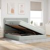 vidaXL Bett mit Stauraum und LED mit LED Hellgrau 160 x 200 cm Samt