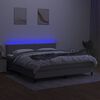 vidaXL Boxspringbett mit Matratze & LED Hellgrau 180x200 cm Stoff