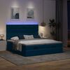 vidaXL Ottoman-Bett mit Matratzen & LED Dunkelblau 200x200 cm Samt
