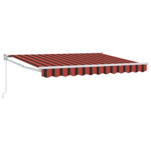 vidaXL Manuelle Markise 3,5 x 2 m Orange-Schwarz-Gelb gestreift