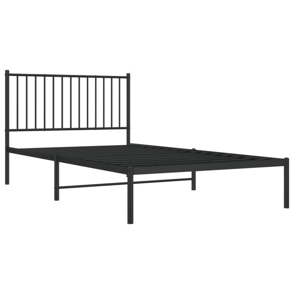 vidaXL Bettgestell mit Kopfteil Metall Schwarz 107x203 cm