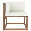 vidaXL Outdoor-Ecksofa Paletten mit Kissen in Creme