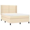 vidaXL Boxspringbett mit Matratze & LED Creme 140x190 cm Stoff