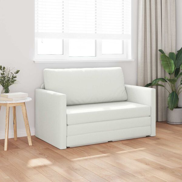 vidaXL Schlafsofa 110cm Wei&szlig; Kunstleder