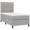 vidaXL Boxspringbett mit Matratze & LED Hellgrau 100x200 cm Stoff