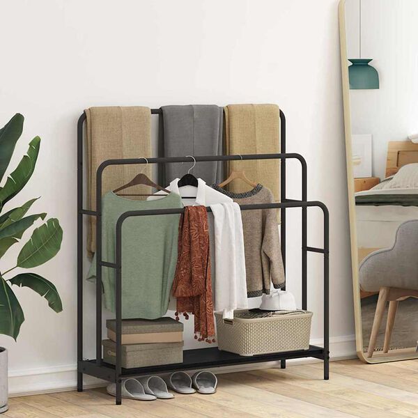 vidaXL Kleiderst&auml;nder Schwarz Eichen-Optik 90 x 30 x 100,5 cm