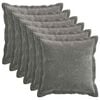 vidaXL Kissenbezug 6 pcs HOUTEN Dunkelgrau 50 x 50 cm Chenille-Stoff