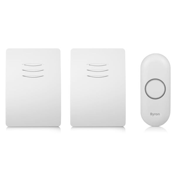 Byron Funk-T&uuml;rklingelset mit 2 Klingeln Wei&szlig;