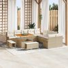 vidaXL Gartensofa-set mit Kissen 13 pcs Beige Poly-Rattan