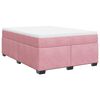vidaXL Boxspringbett mit Matratze Rosa 140x200 cm Samt