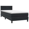 vidaXL Boxspringbett mit Matratze Schwarz 80x220 cm Samt
