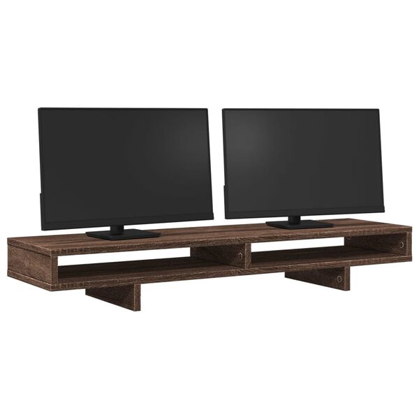 vidaXL Monitorst&auml;nder Braun Eichen-Optik 100x27x15 cm Holzwerkstoff