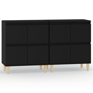 vidaXL Sideboards 2 Stk. Schwarz 60x35x70 cm Holzwerkstoff
