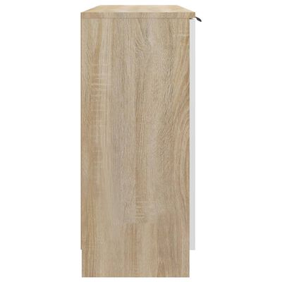 vidaXL Sideboard Weiß und Sonoma-Eiche 90,5x30x70 cm Holzwerkstoff