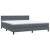 vidaXL Boxspringbett mit Matratze & LED Dunkelgrau 200x210 cm Samt