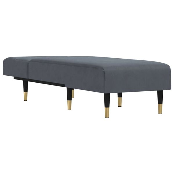 vidaXL Chaiselongue Dunkelgrau Samt