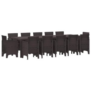 vidaXL Garten Essgruppe 13 pcs Braun Poly Rattan