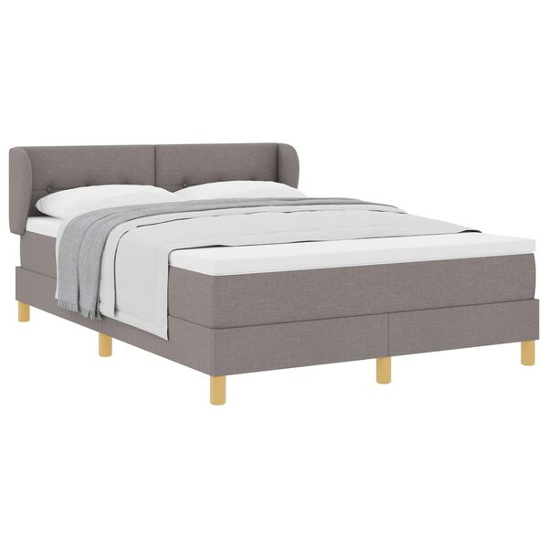vidaXL Boxspringbett mit Matratze Taupe 160 x 200 cm Stoff