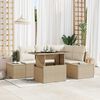 vidaXL Gartensofa-set mit Kissen mit Speicher 5 pcs Beige Poly-Rattan