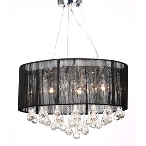Kristall Kronleuchter mit 85 echten Glas Kristallen schwarz