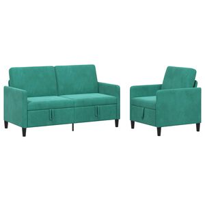 vidaXL Sofa Set mit Stauraum 2 stk. T&uuml;rkis Polyester