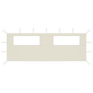 vidaXL Pavillon-Seitenwand mit Fenstern 6x2 m Creme