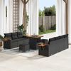 vidaXL Gartensofa-set mit Kissen 13 pcs Schwarz Poly-Rattan