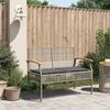 vidaXL Gartenbank mit Kissen Grau Poly Rattan Akazienholz