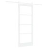 vidaXL Schiebet&uuml;r 83 x 202 cm Massivholz Kiefer und Glas Wei&szlig;