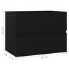 vidaXL Waschbeckenunterschrank mit Einbaubecken Schwarz Holzwerkstoff