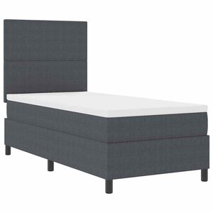 vidaXL Boxspringbett Dunkelgrau und Wei&szlig; 80 x 200 cm Cordstoff