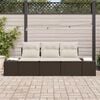 vidaXL Gartensofa-set mit Speicher 3 pcs Braun und Creme Poly-Rattan