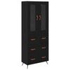 vidaXL Highboard-Schrank mit Regal 2 stk. Schwarz Eichen-Optik