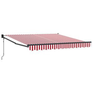vidaXL Ausziehbare Markise Rot und Wei&szlig; 300 x 250 cm