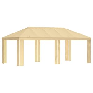 vidaXL Gazebo Abdeckung 6 x 3 m Creme Polyester 190
