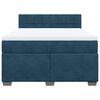 vidaXL Boxspringbett mit Matratze Blau 160x200 cm Samt