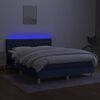vidaXL Boxspringbett mit Matratze & LED Blau 140x190 cm Stoff